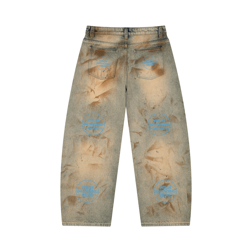 Men’s Vintage Wash Barrel Leg Jeans - MB0030-C001-V2