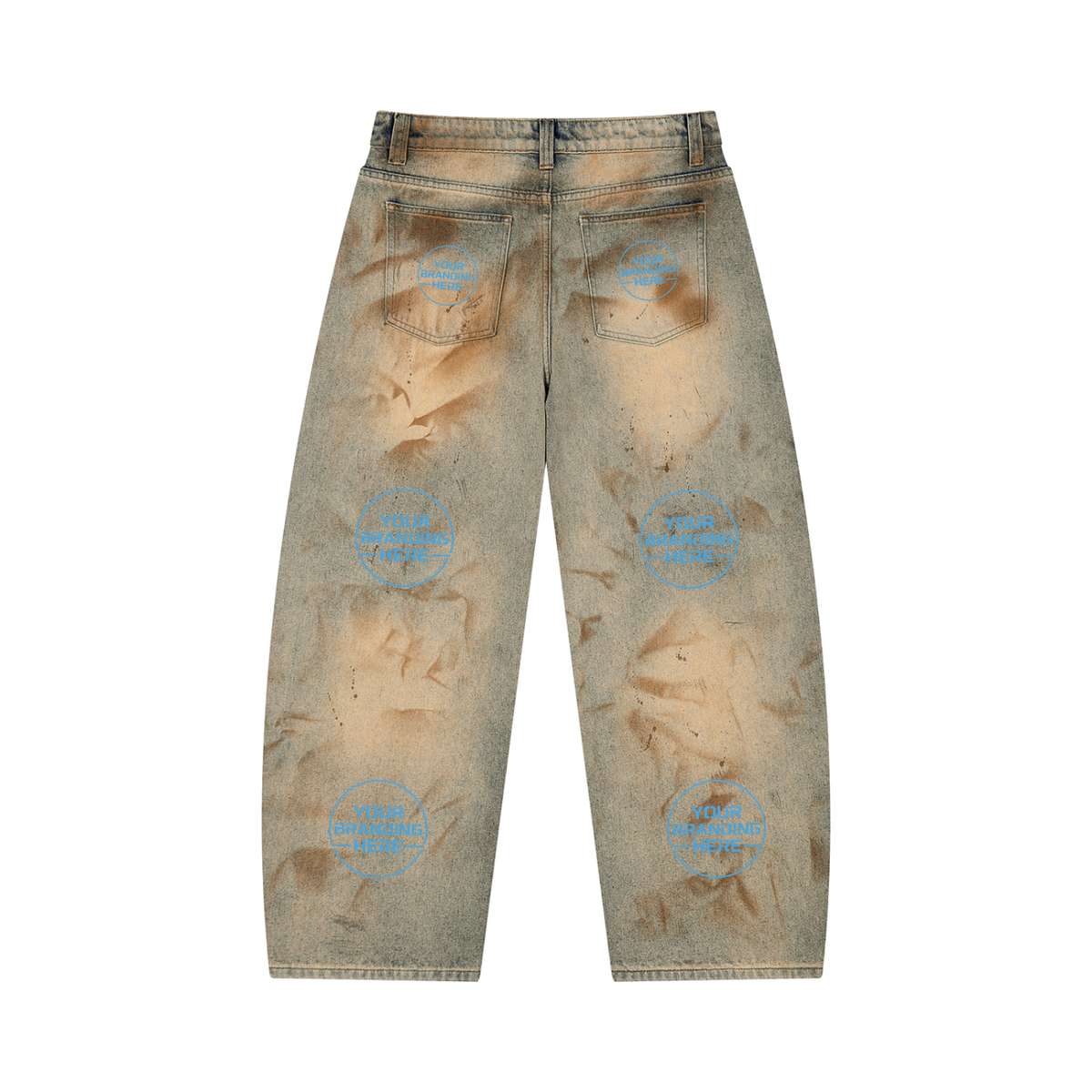 Men’s Vintage Wash Barrel Leg Jeans - MB0030-C001-V2
