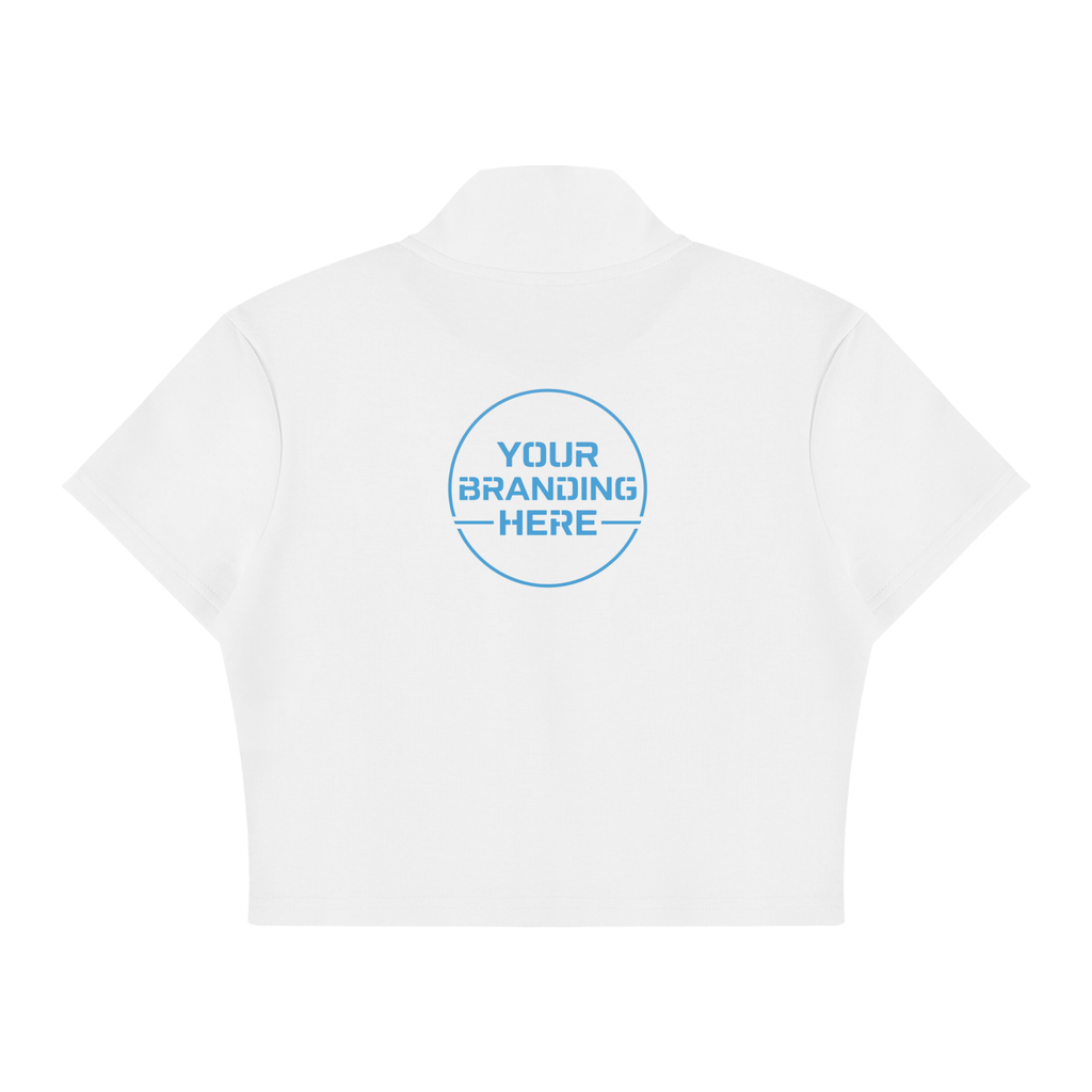 Women's Cropped Full Zip Short Sleeve T-Shirt - WT0111-C001-V4