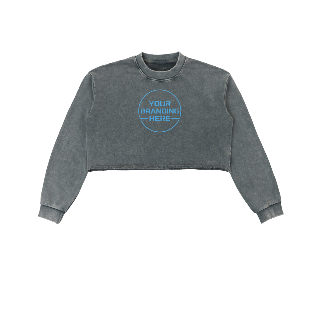 Snow Washed Raw Edge Cropped Sweatshirt - RW0004-C001-V2