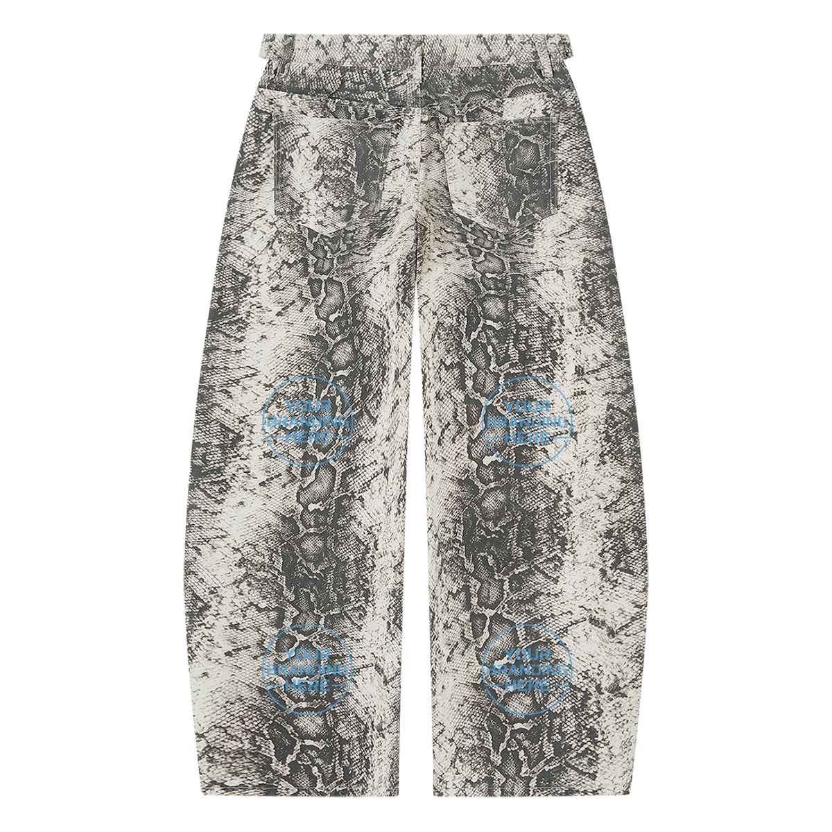 Men's Snake Print Barrel Leg Pants - MT0057-C001-V2
