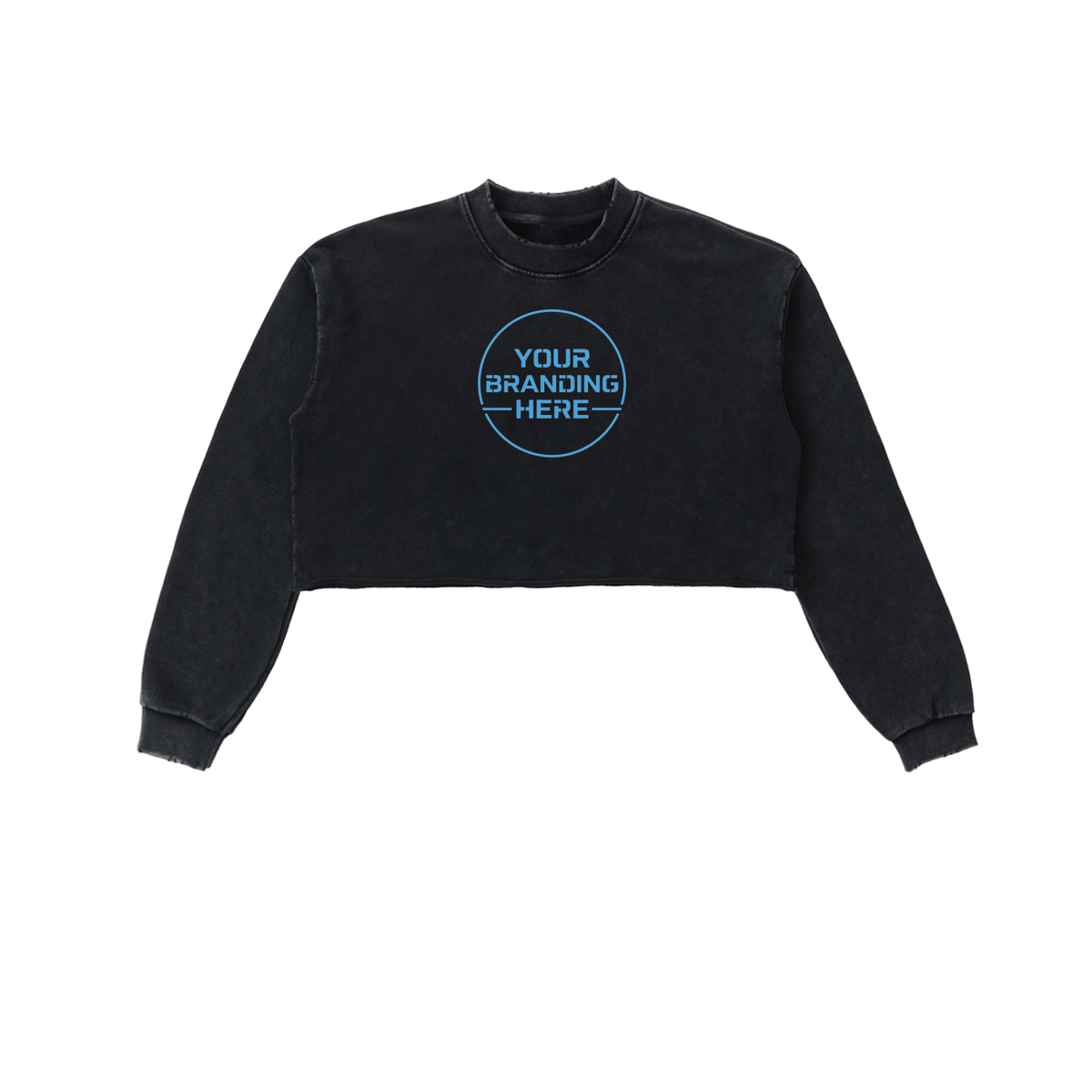 Snow Washed Raw Edge Cropped Sweatshirt - RW0004-C001-V2