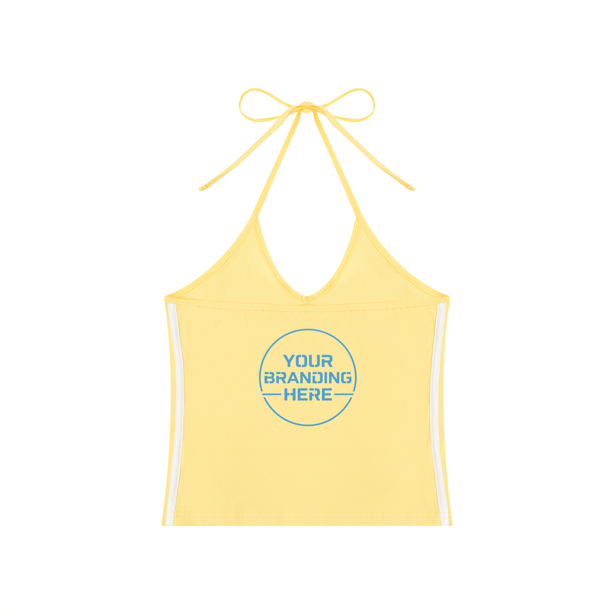 Women's Color Block Halter Crop Tank Top - WT0083-C001-V2