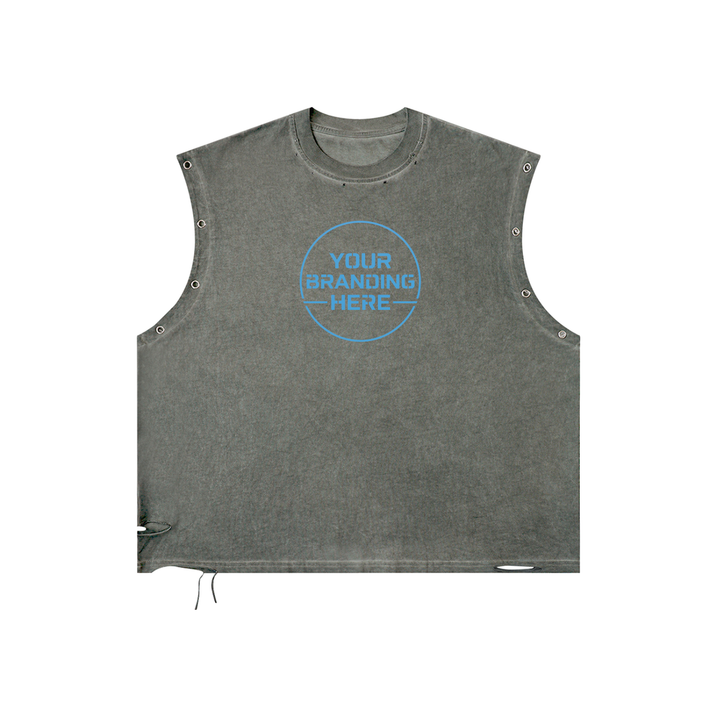 Distressed Grommet Eyelet Tank Top - RB0014-C001-V3