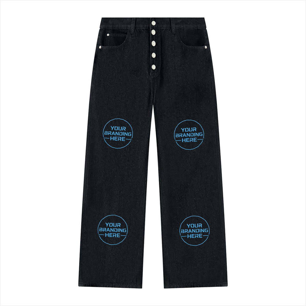 Men's Vintage Wash Wide Leg Denim Jeans - MB0042-C001-V2
