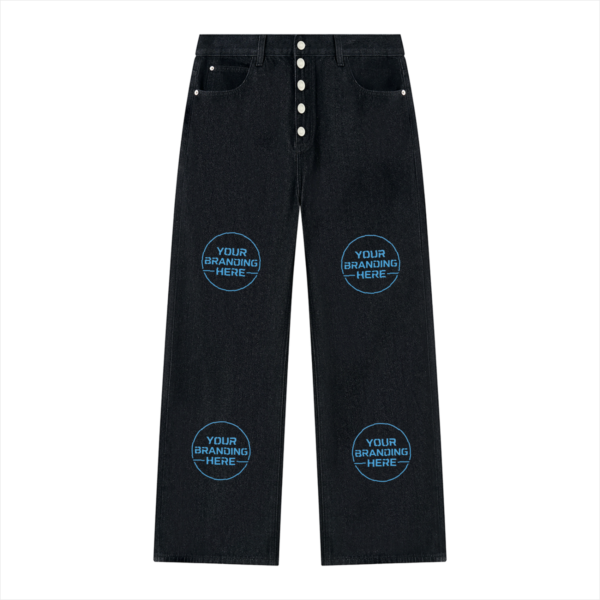 Men's Vintage Wash Wide Leg Denim Jeans - MB0042-C001-V2