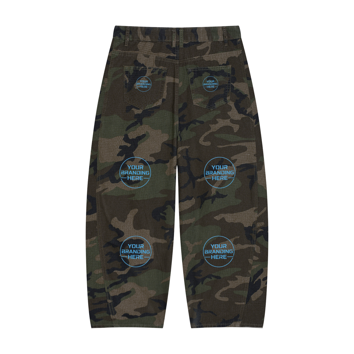 Men’s Camo Barrel Leg Cargo Pants -