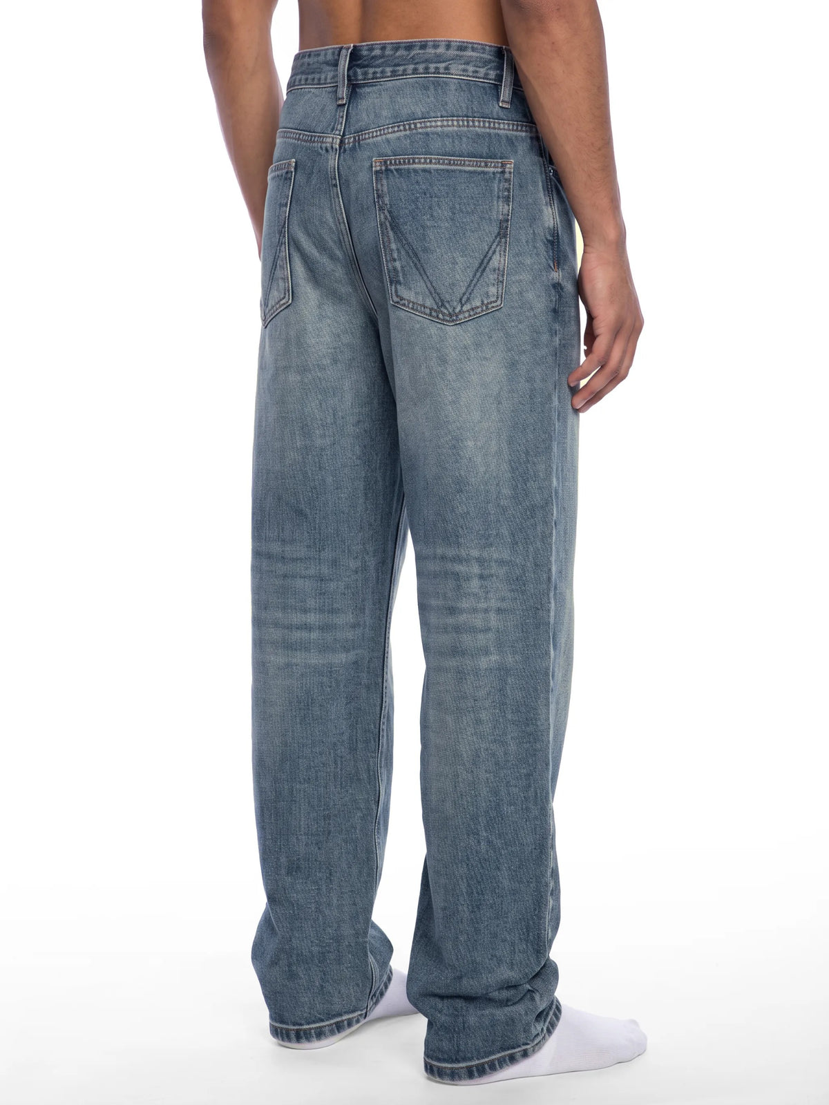 Men's Vintage Wash Straight Leg Denim Jeans - MB0043-C001-V2