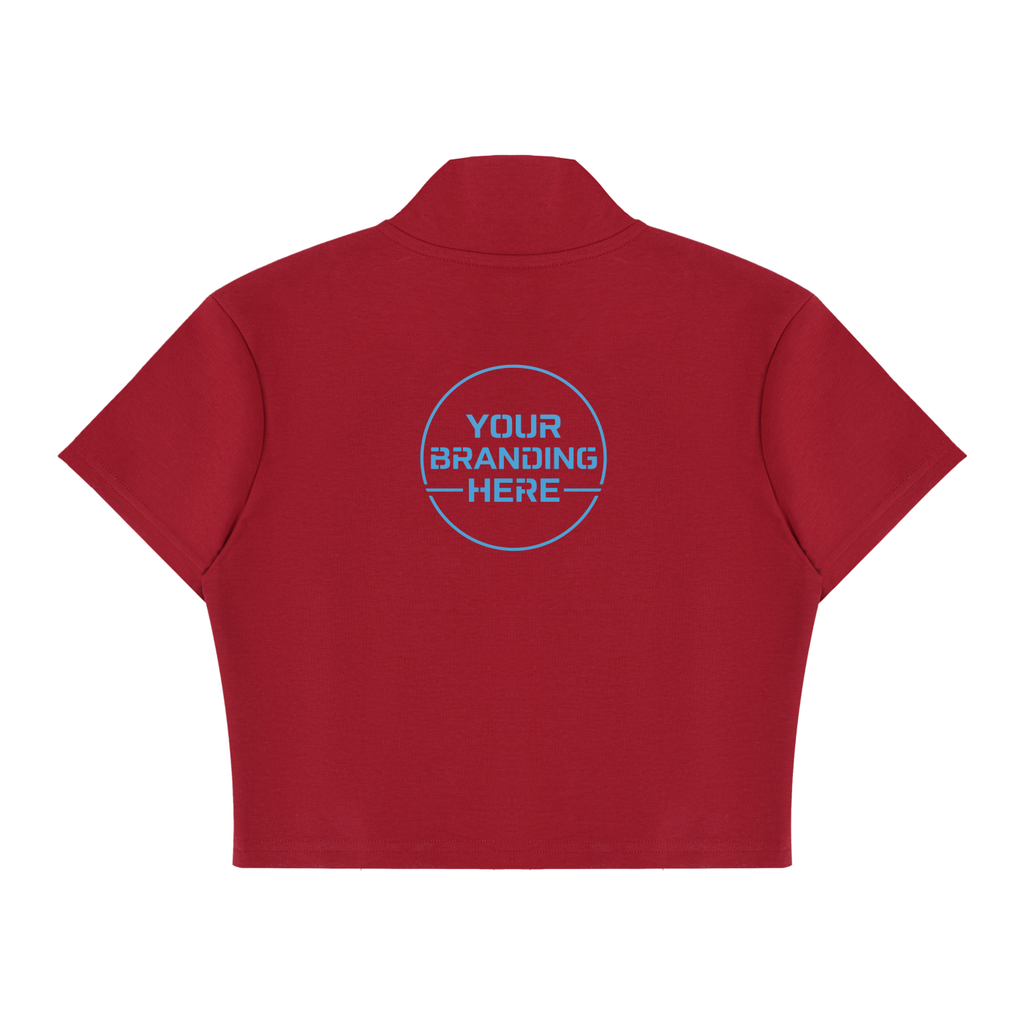 Women's Cropped Full Zip Short Sleeve T-Shirt - WT0111-C001-V4