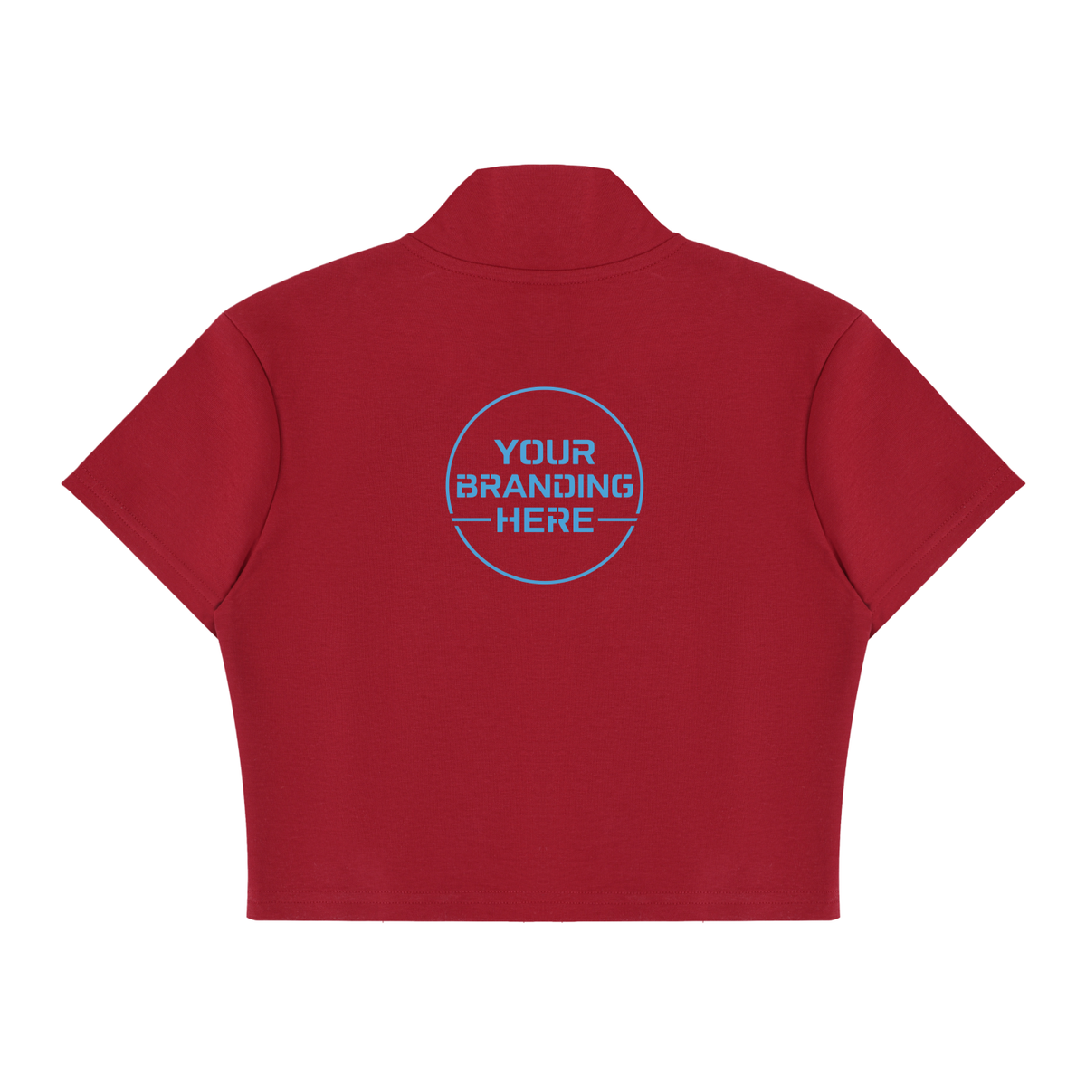 Women's Cropped Full Zip Short Sleeve T-Shirt - WT0111-C001-V4
