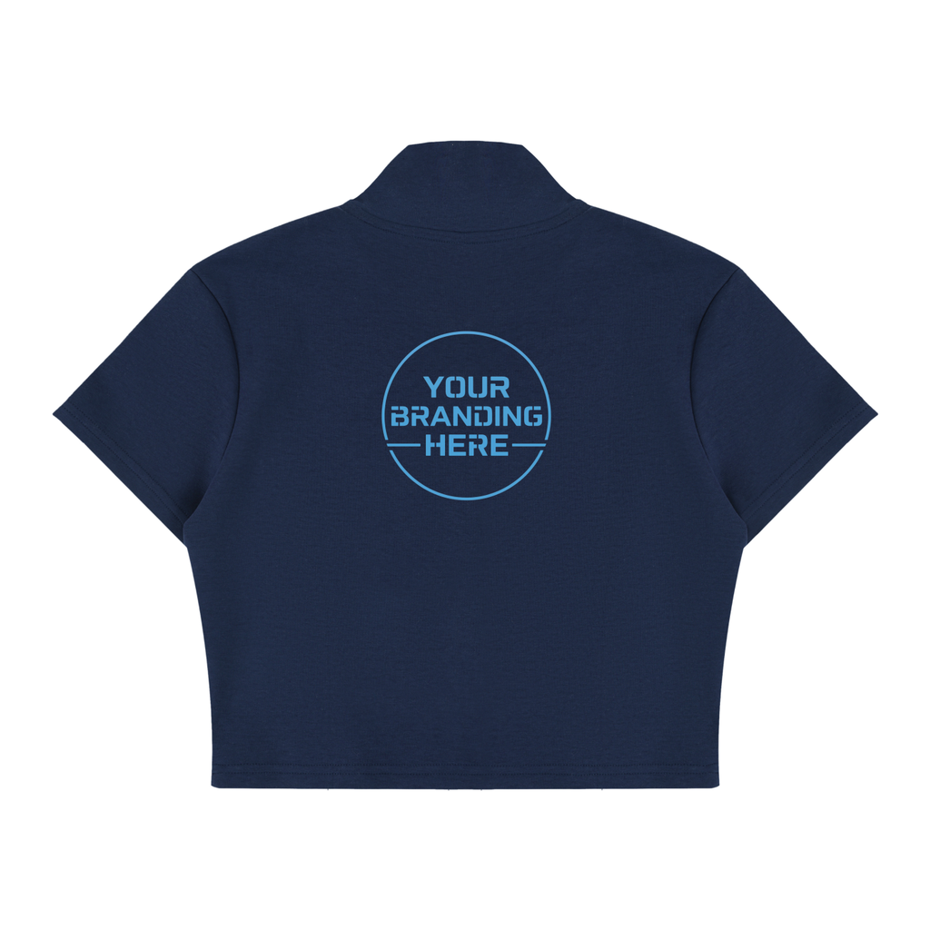 Women's Cropped Full Zip Short Sleeve T-Shirt - WT0111-C001-V4
