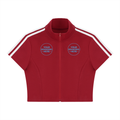 Women's Cropped Full Zip Short Sleeve T-Shirt - WT0111-C001-V4