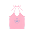 Women's Color Block Halter Crop Tank Top - WT0083-C001-V2