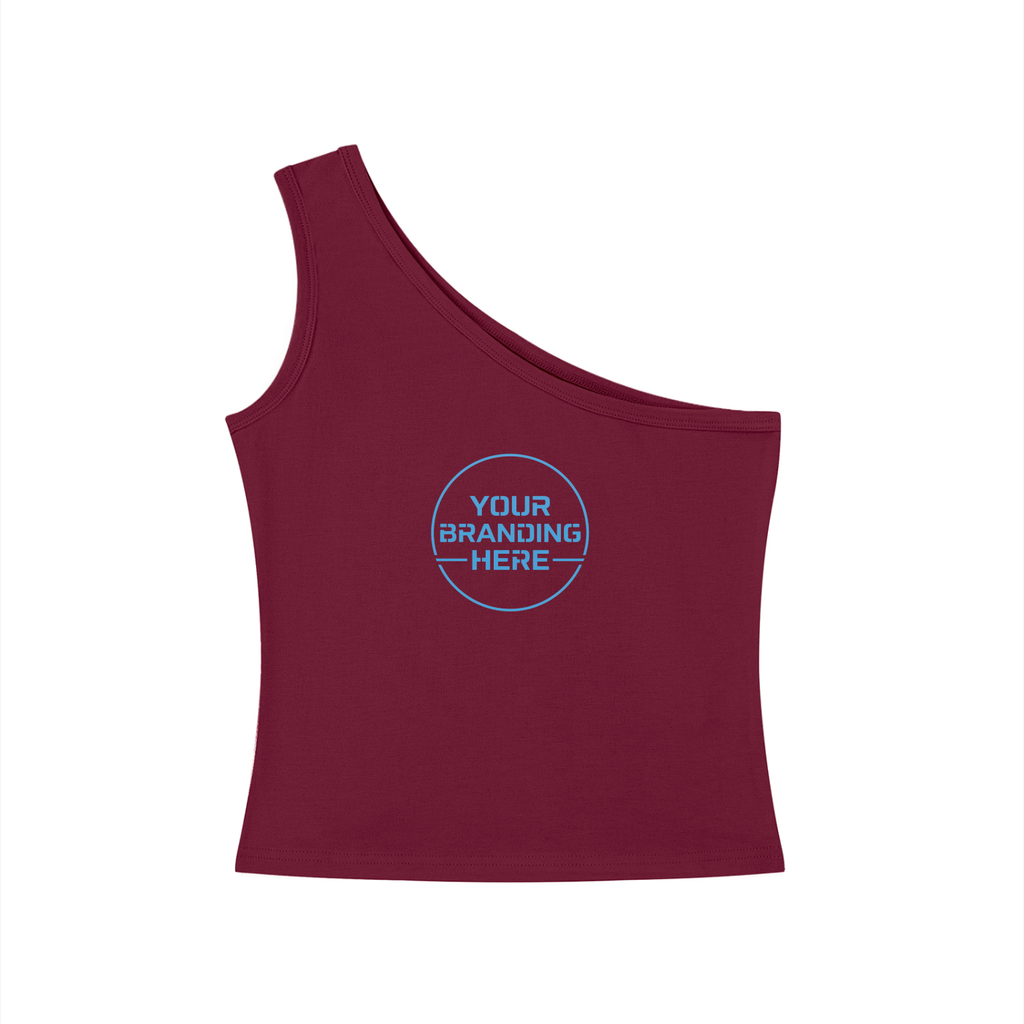 Women's One-Shoulder Crop Tank Top - WT0079-O001-V2