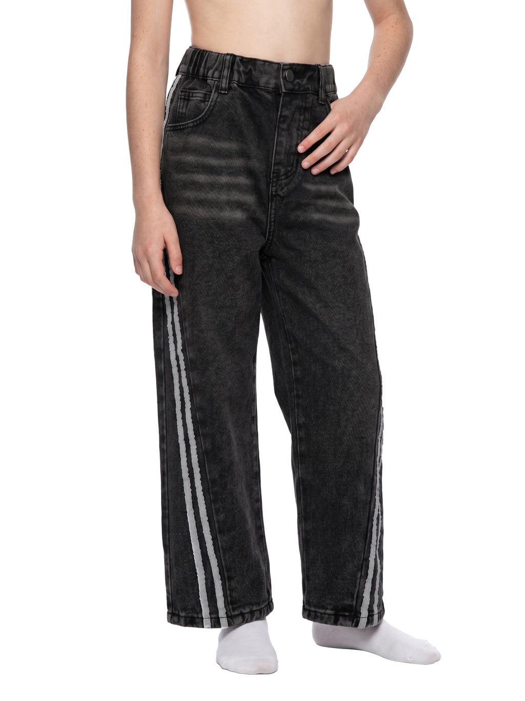 Kid’s Vintage Wash Side Stripe Jeans - KB0003-C001-V2