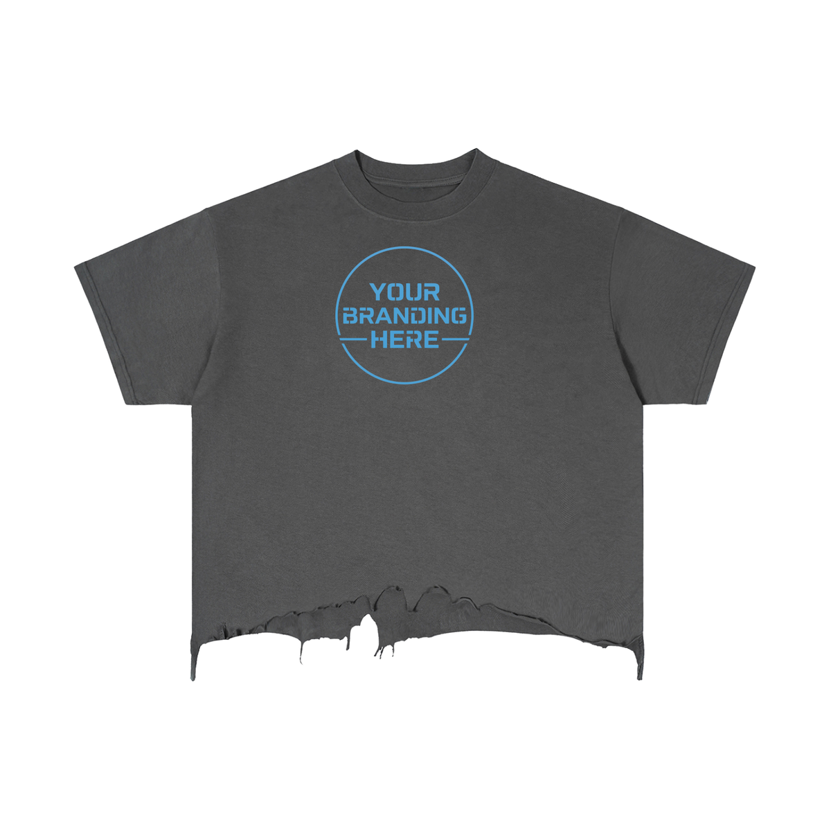 Vintage Wash Boxy Distressed Hem T-Shirt - RT0077-C001-V3