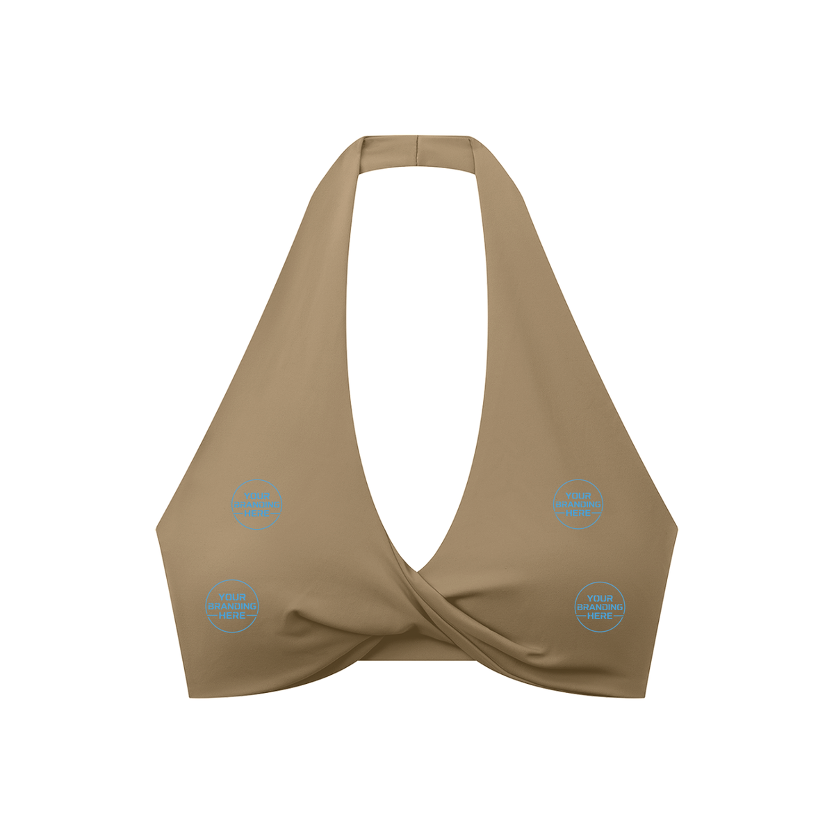 Women's Pleated Halter Sports Bra - WT0063-O001-V2