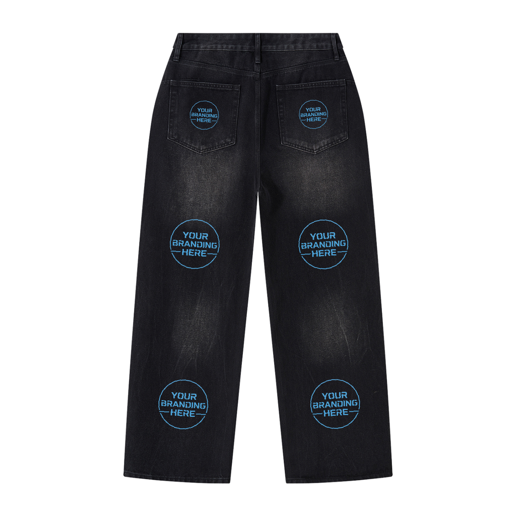 Men's Vintage Wash Wide Leg Jeans - MB0032-C001-V2