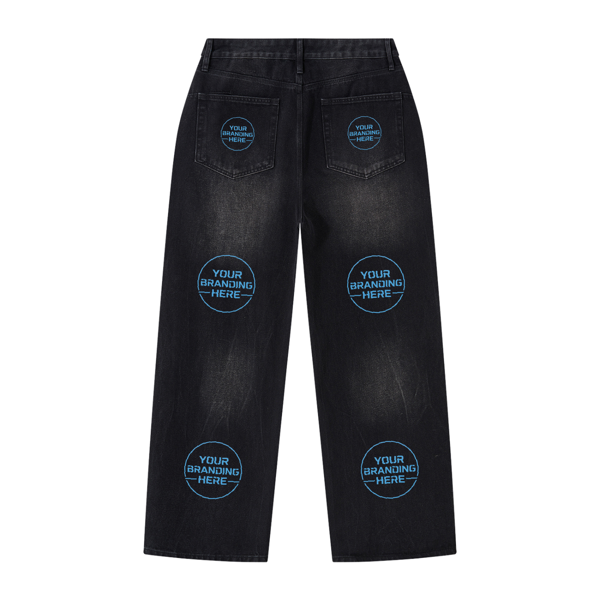 Men's Vintage Wash Wide Leg Jeans - MB0032-C001-V2