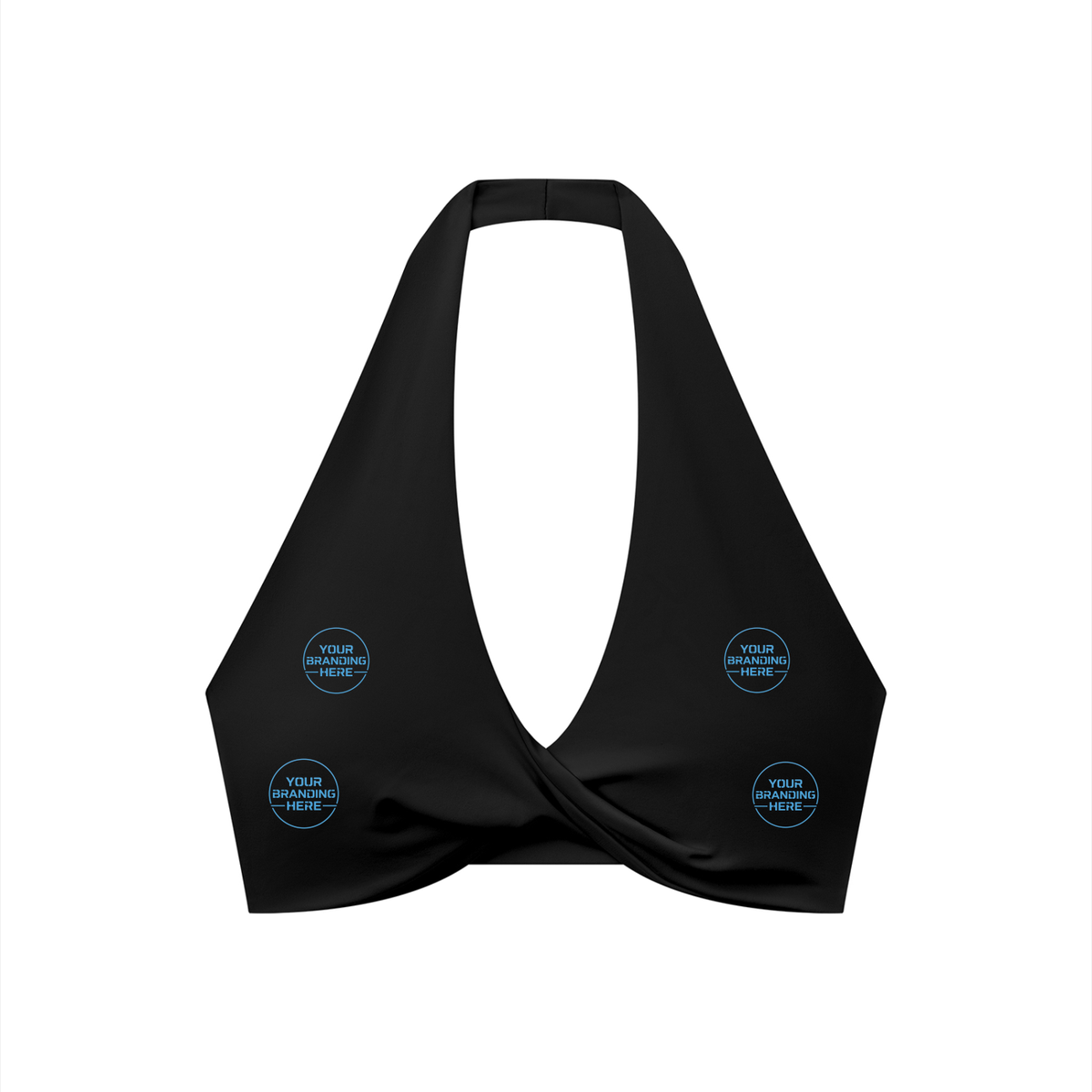 Women's Pleated Halter Sports Bra - WT0063-O001-V2