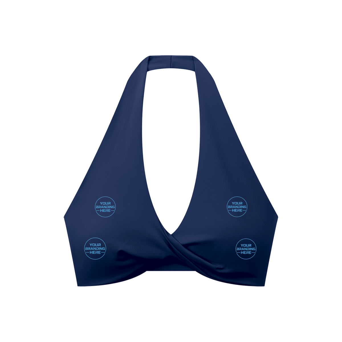 Women's Pleated Halter Sports Bra - WT0063-O001-V2