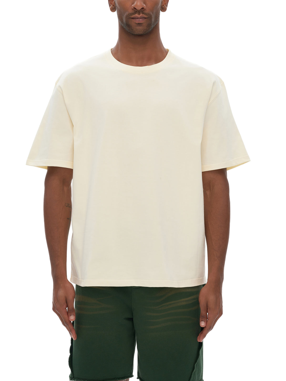Heavyweight Drop Shoulder Cotton T-Shirt - RU0014-C001-V7