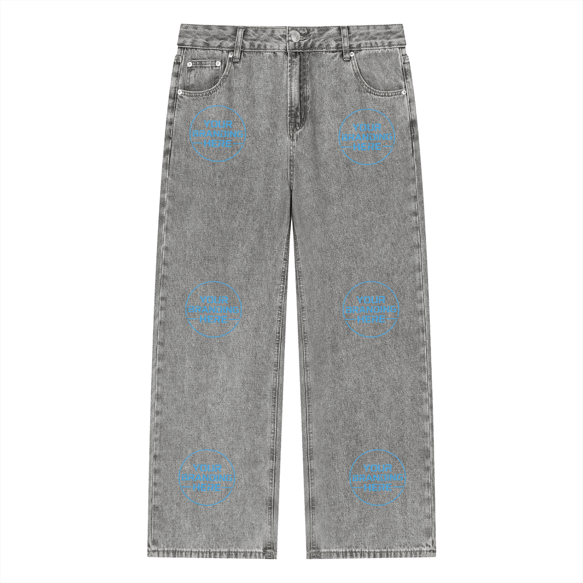 Unisex Vintage Wash Straight Leg Jeans - UB0029-C001-V2