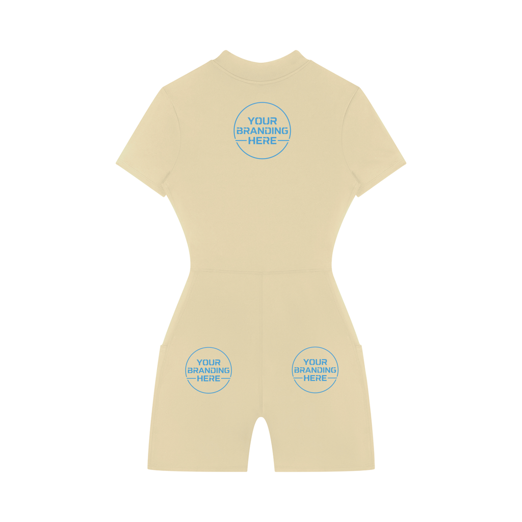 Women's Quarter-Zip Short Sleeve Romper - WO0012-O001-V2