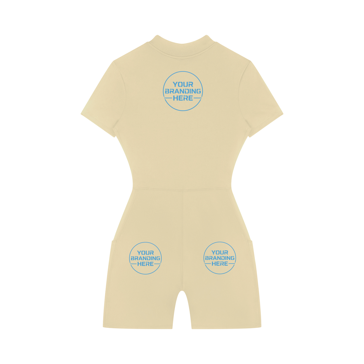 Women's Quarter-Zip Short Sleeve Romper - WO0012-O001-V2