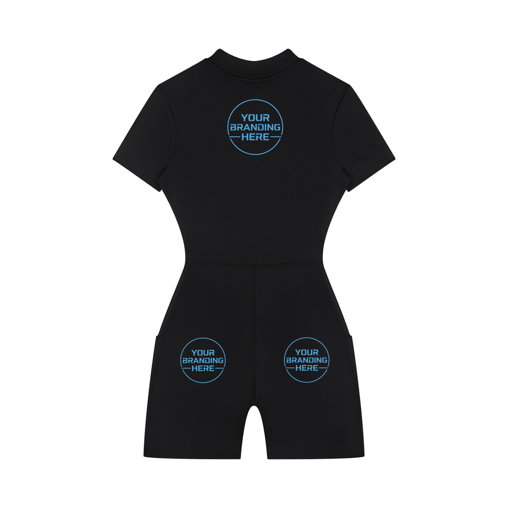 Women's Quarter-Zip Short Sleeve Romper - WO0012-O001-V2
