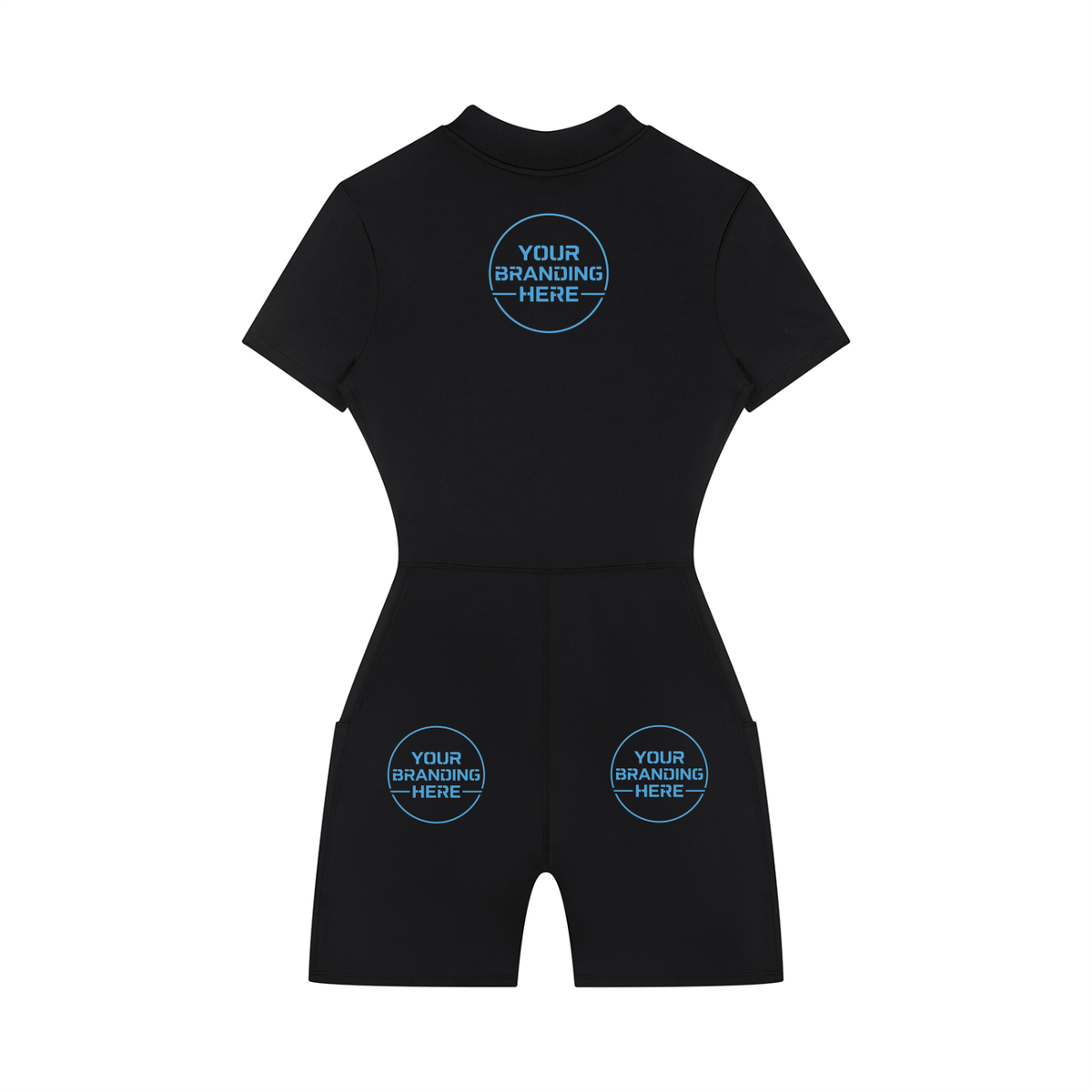 Women's Quarter-Zip Short Sleeve Romper - WO0012-O001-V2