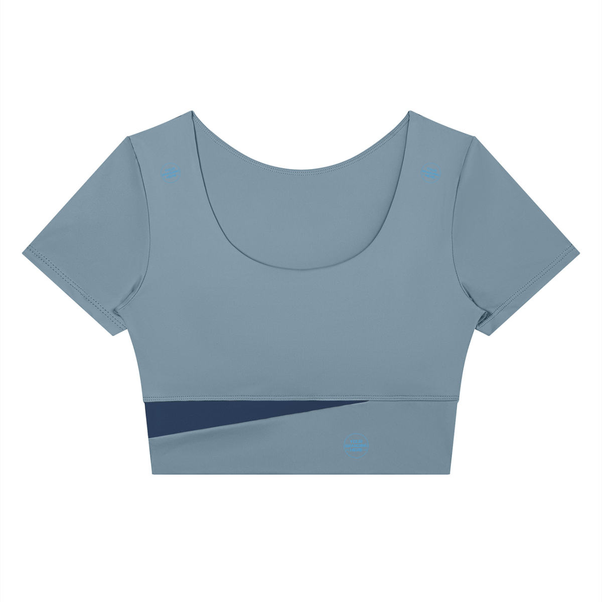 Women's Panelled Crop Yoga T-Shirt - WT0259-P001-V2
