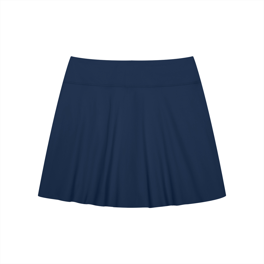 Women's A-Line Contrast Panel Slit Skirt -WB0047-O001-V3