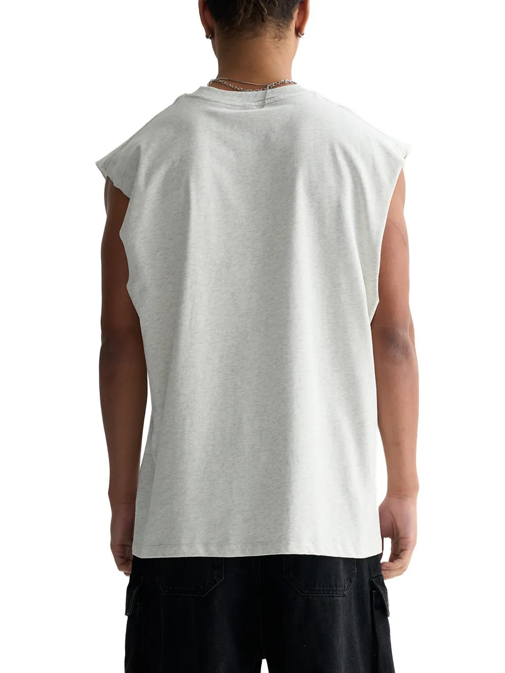 Raw Edge Cotton Tank Top - RB0010-C001-V4