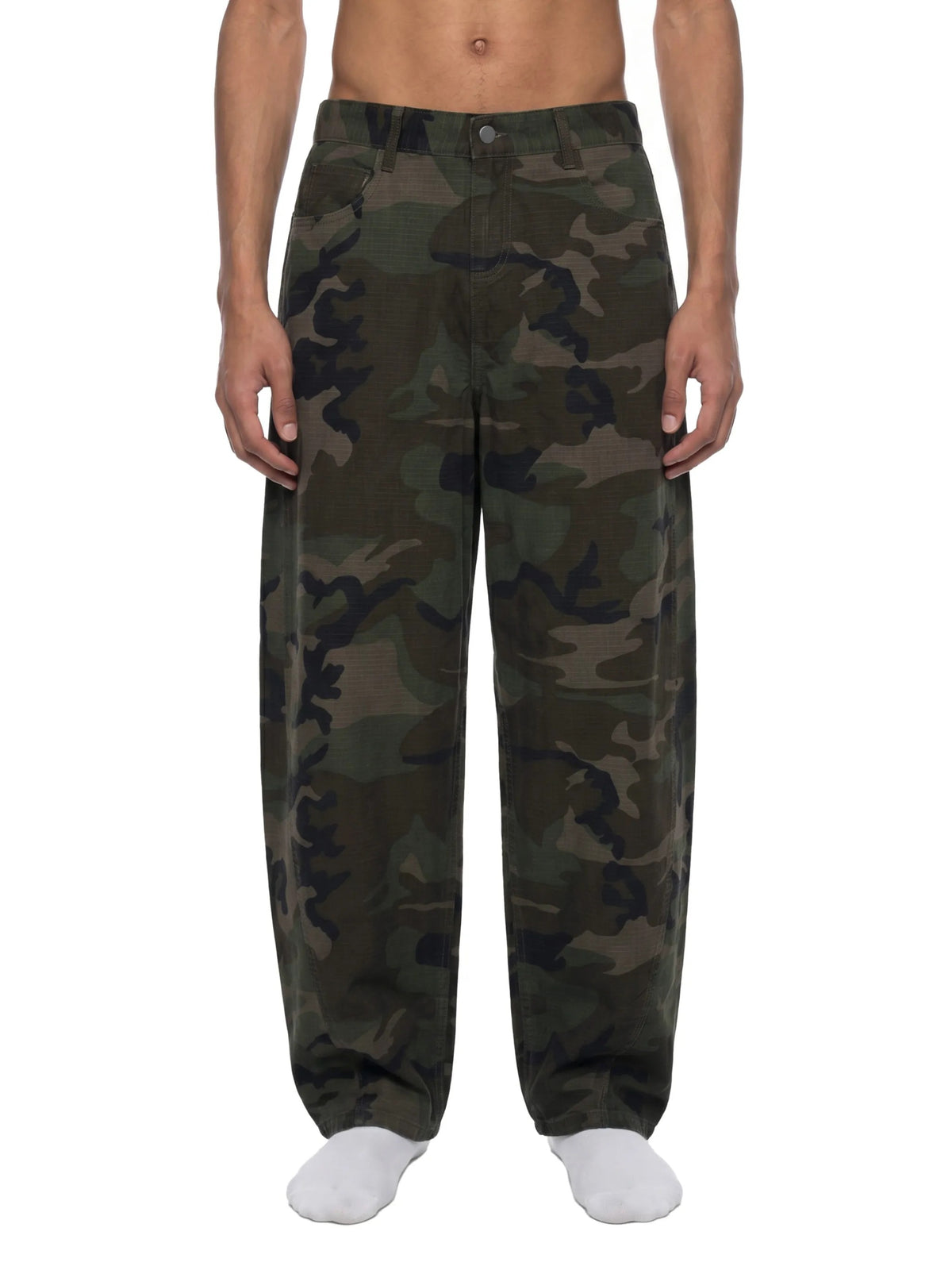 Men’s Camo Barrel Leg Cargo Pants -