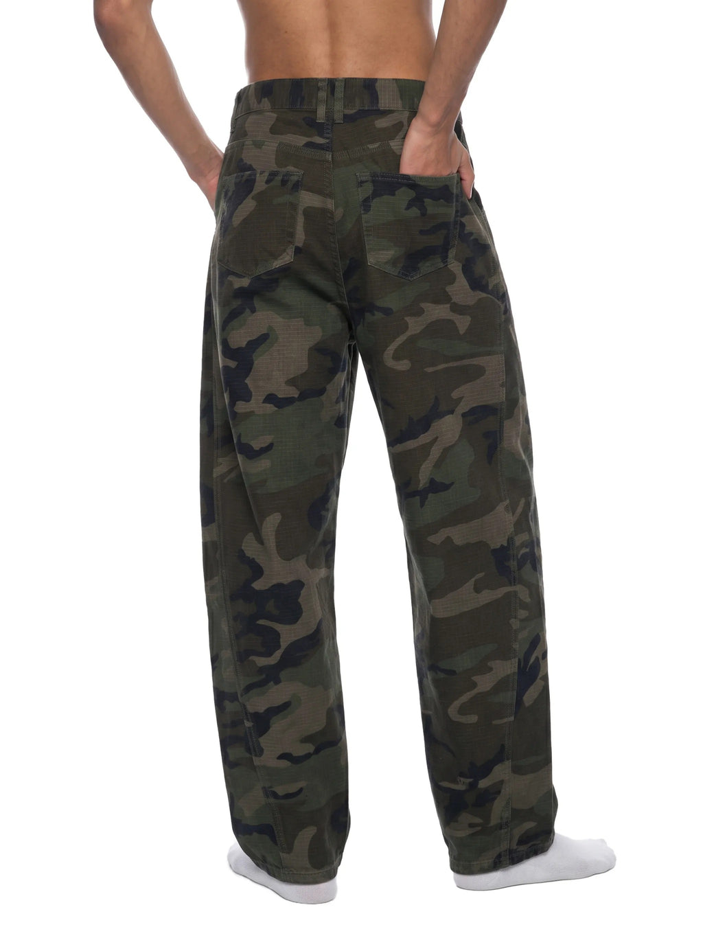 Men’s Camo Barrel Leg Cargo Pants -