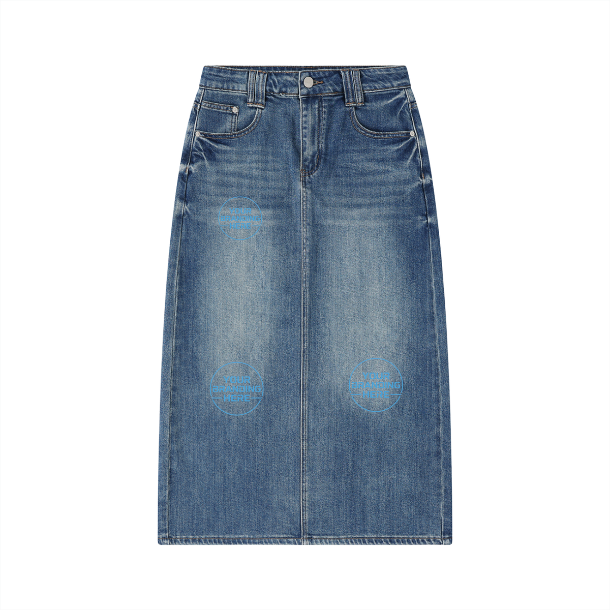 Women’s Vintage Wash Denim Skirt - WB0049-C001-V2