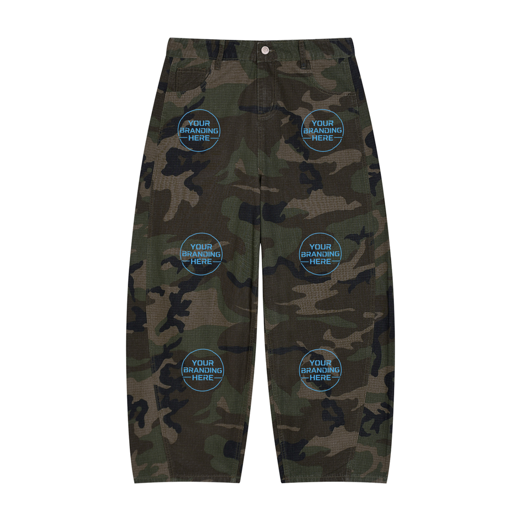 Men’s Camo Barrel Leg Cargo Pants -