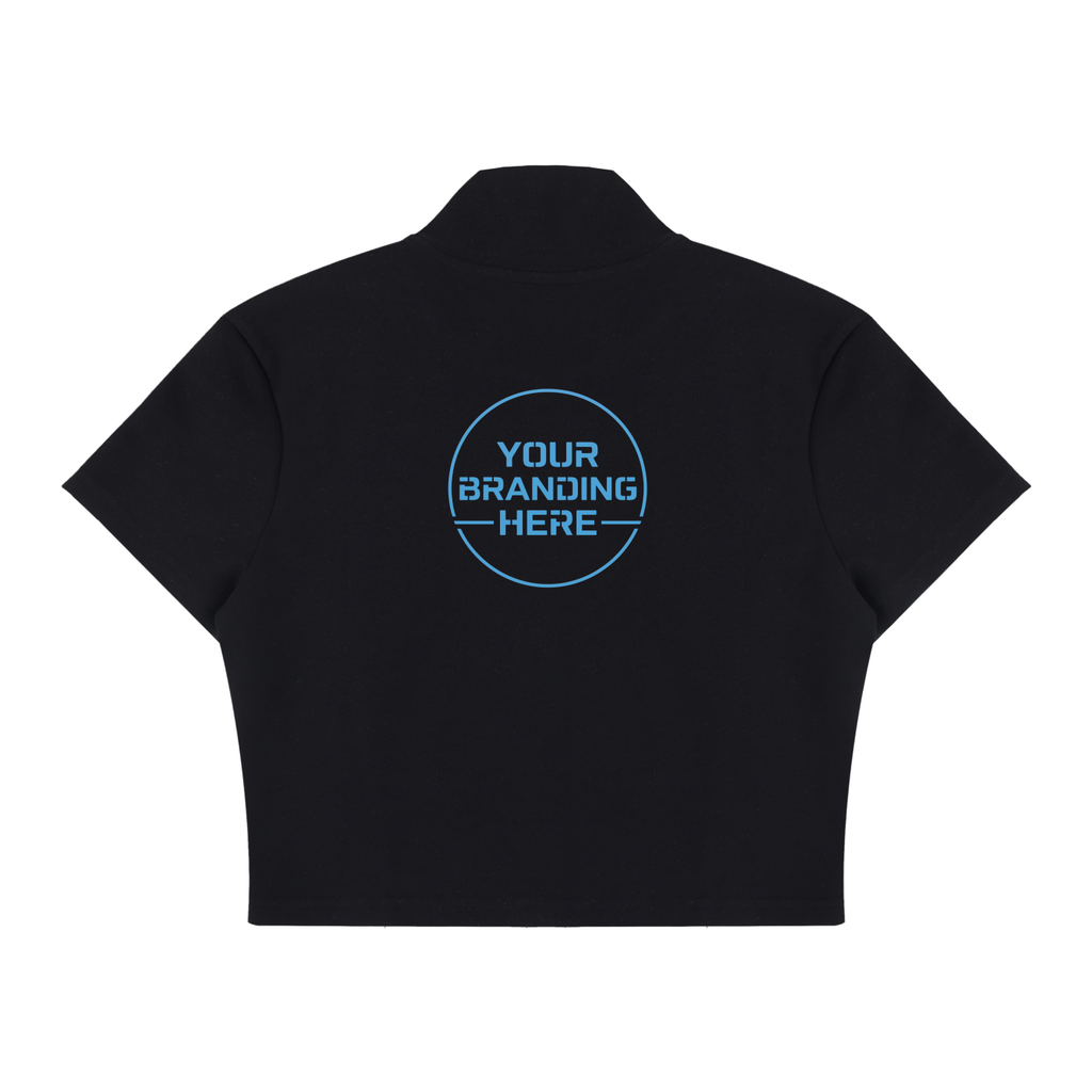Women's Cropped Full Zip Short Sleeve T-Shirt - WT0111-C001-V4