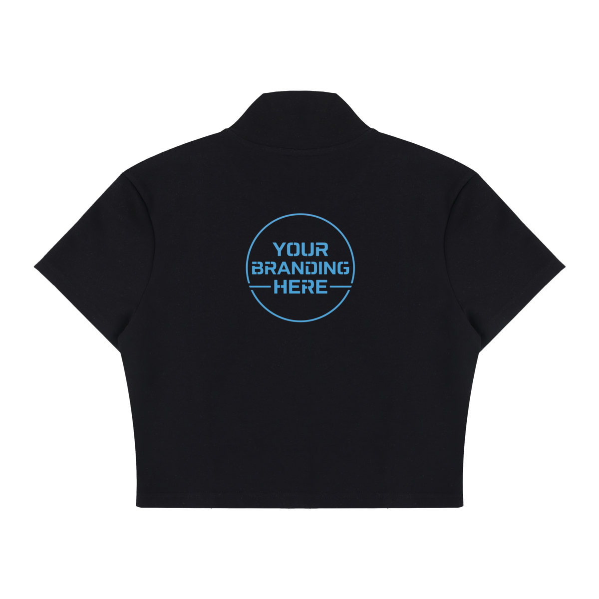 Women's Cropped Full Zip Short Sleeve T-Shirt - WT0111-C001-V4