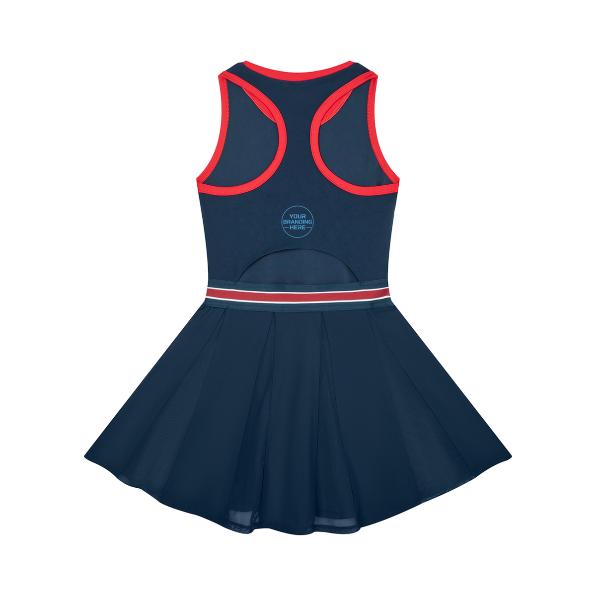 Women's Color Block A-Line Sleeveless Dress - WO0011-O001-V3