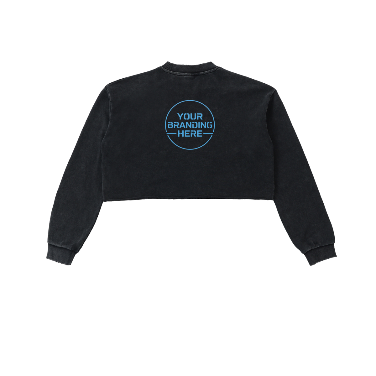 Snow Washed Raw Edge Cropped Sweatshirt - RW0004-C001-V2