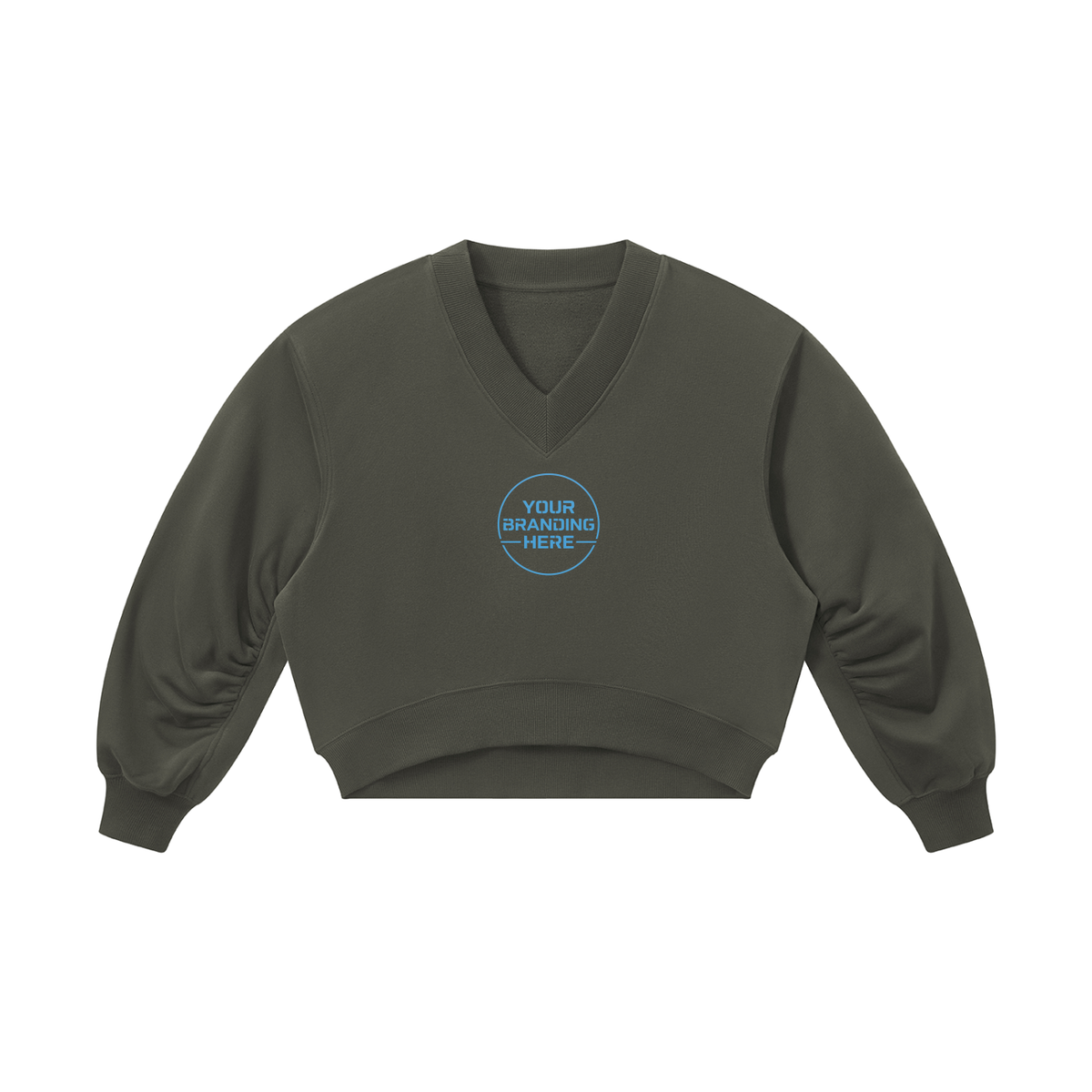 Women’s Crop V-Neck Sweatshirt - WB0067-C001-V2