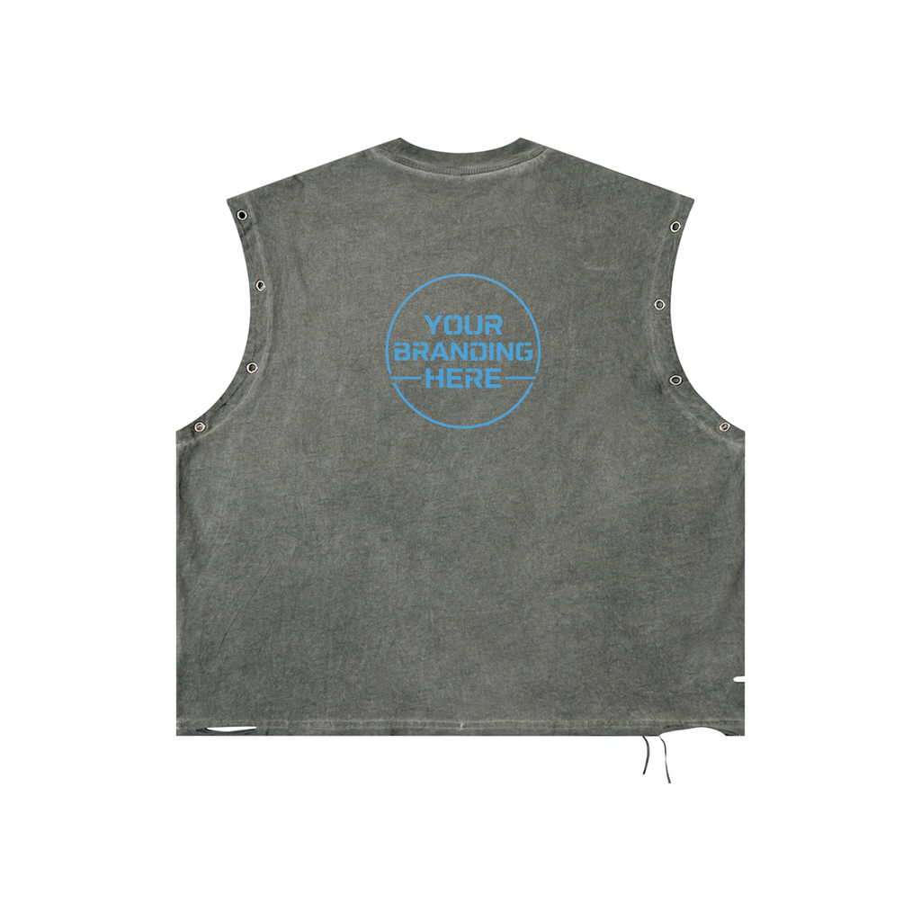 Distressed Grommet Eyelet Tank Top - RB0014-C001-V3