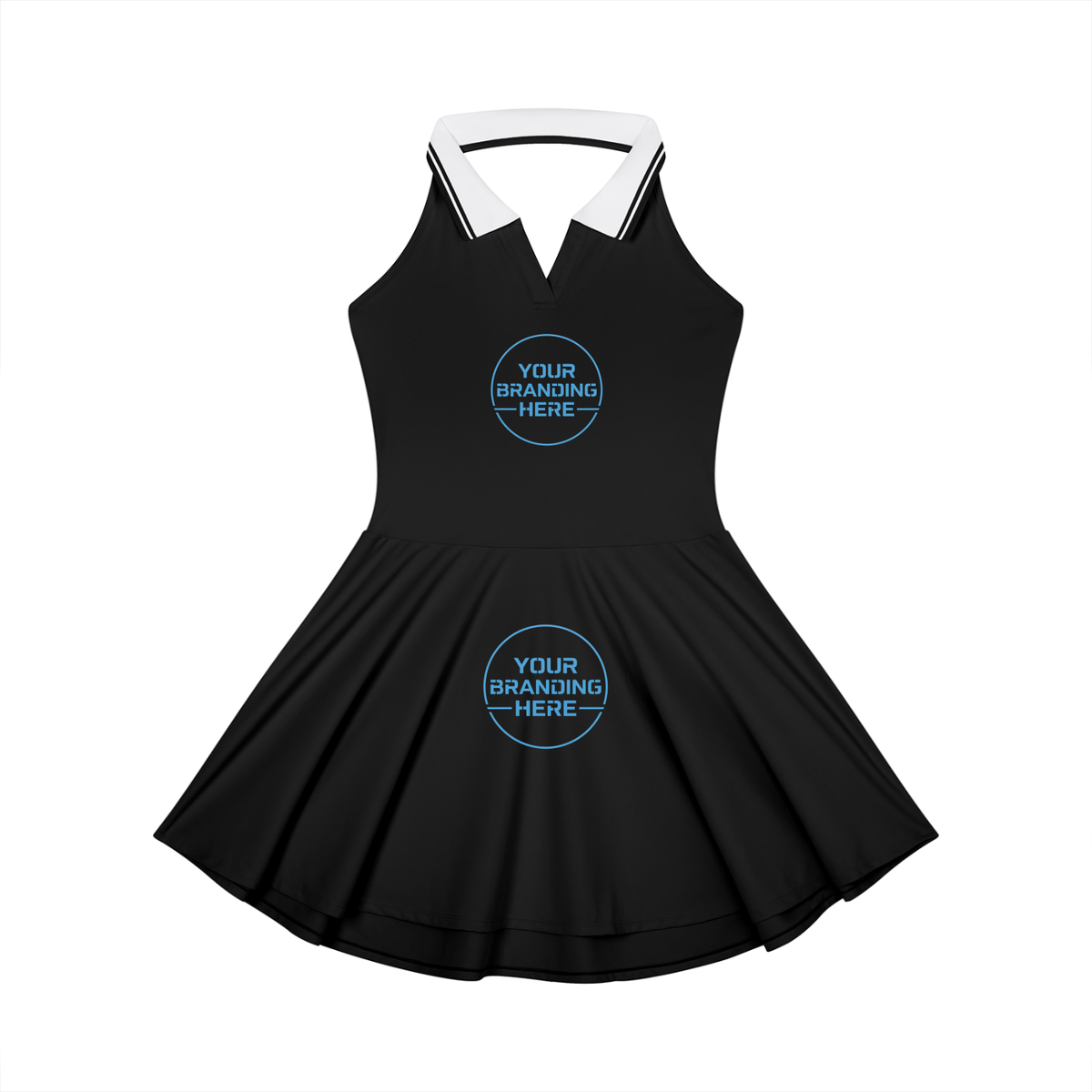 Women's Collared Halter A-Line Tennis Dress - WO0008-P001-V2