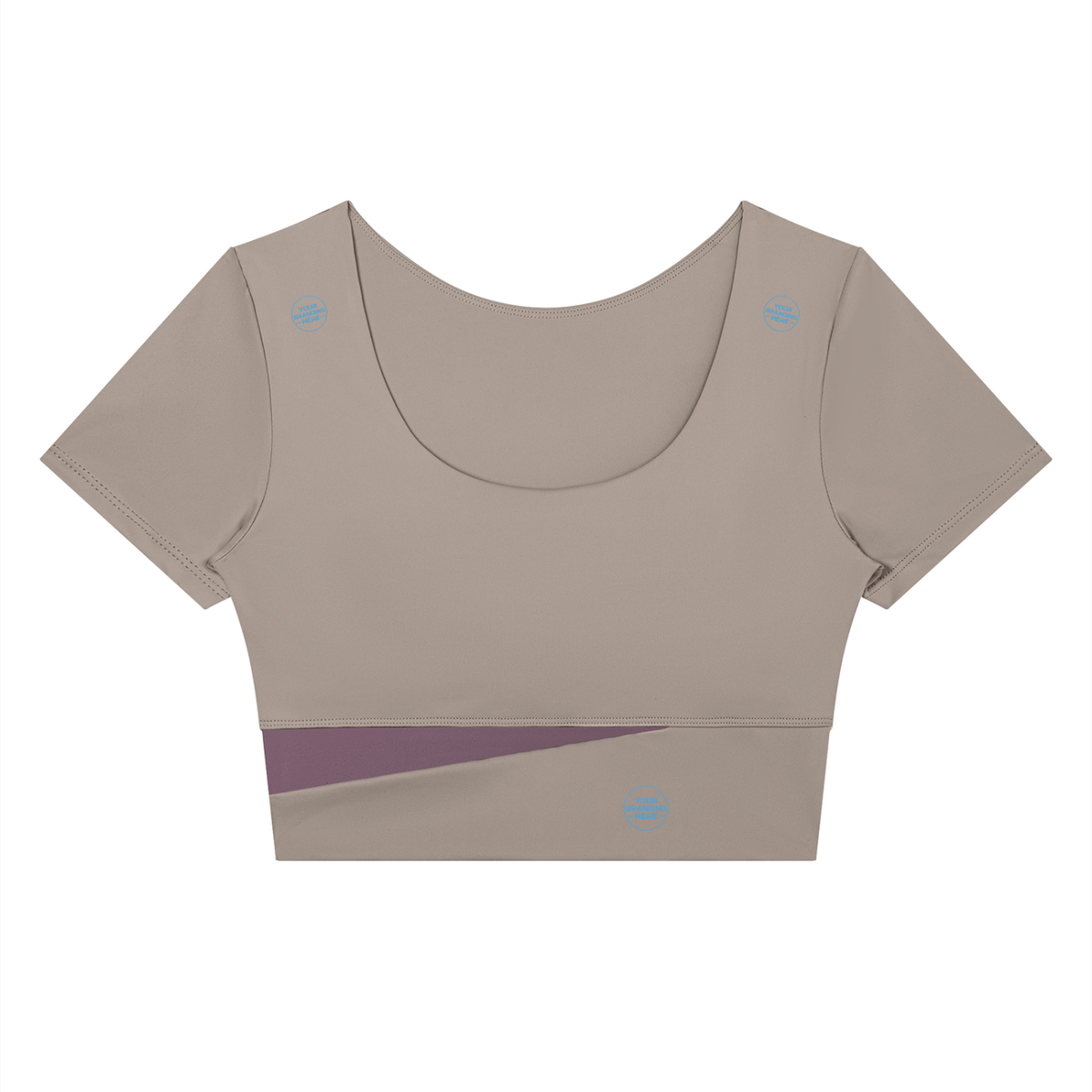 Women's Panelled Crop Yoga T-Shirt - WT0259-P001-V2