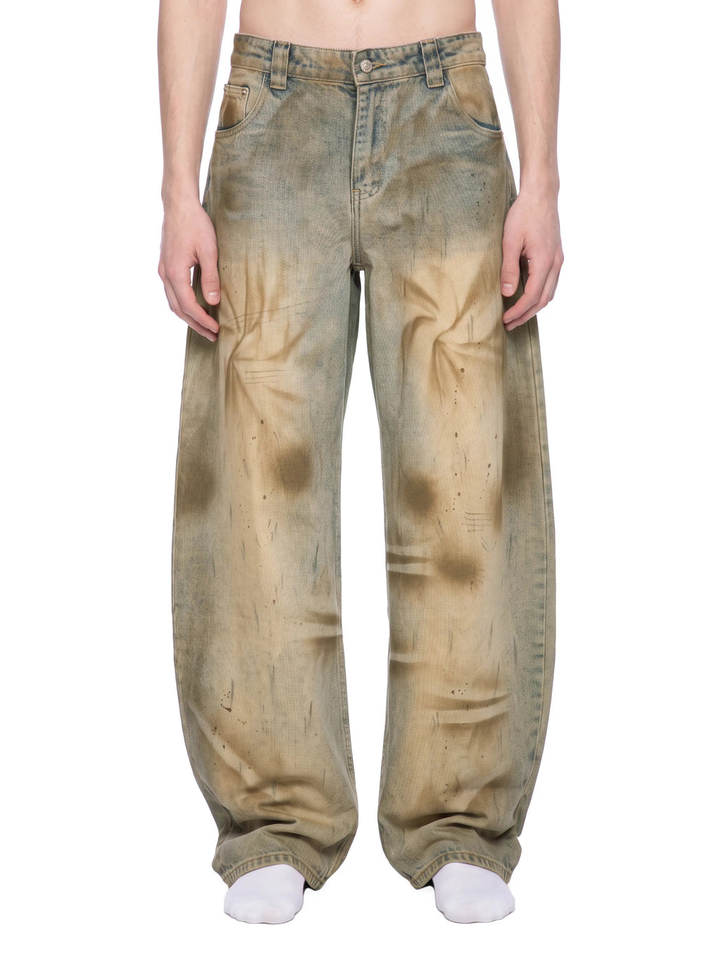 Men’s Vintage Wash Barrel Leg Jeans - MB0030-C001-V2
