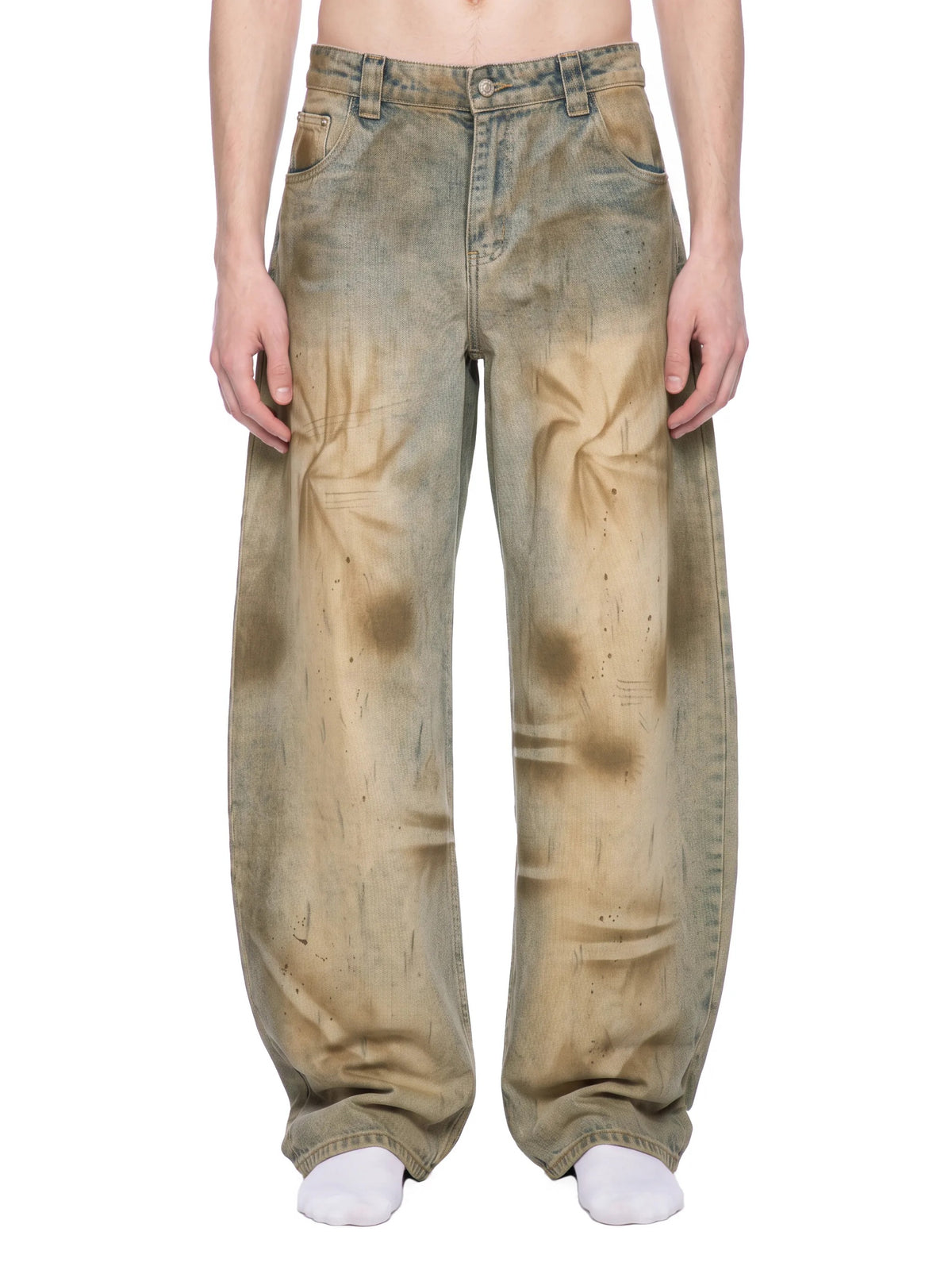 Men’s Vintage Wash Barrel Leg Jeans - MB0030-C001-V2