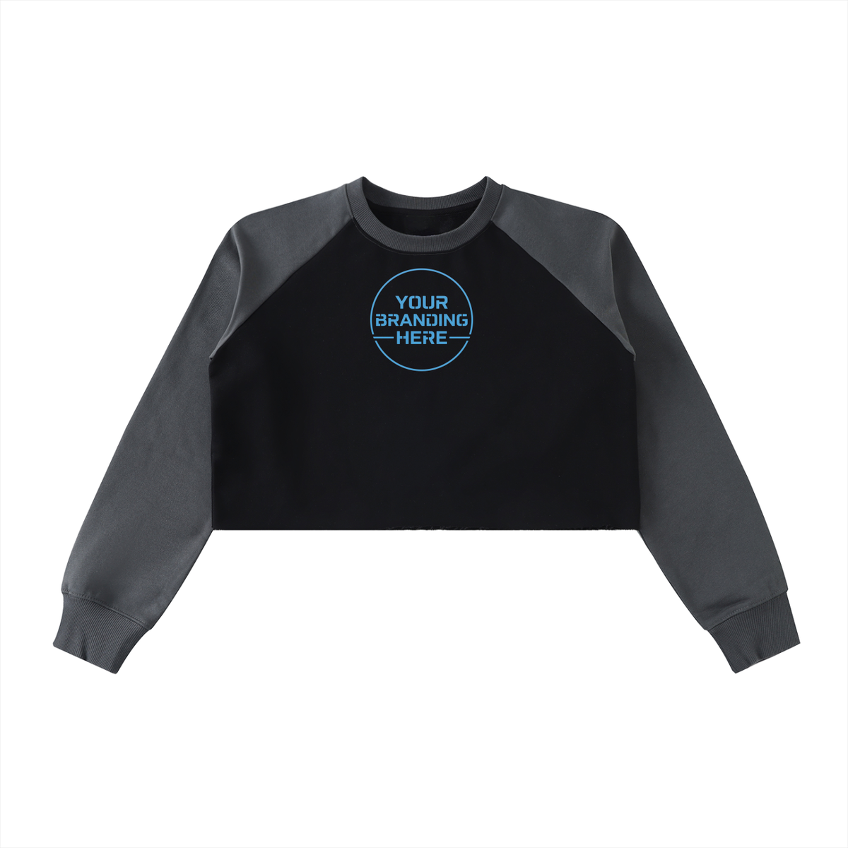 Raw-Hem Color-Block Raglan Crop Sweatshirt - WW0001-C001-V3