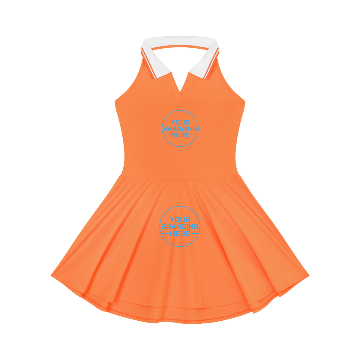 Women's Collared Halter A-Line Tennis Dress - WO0008-P001-V2